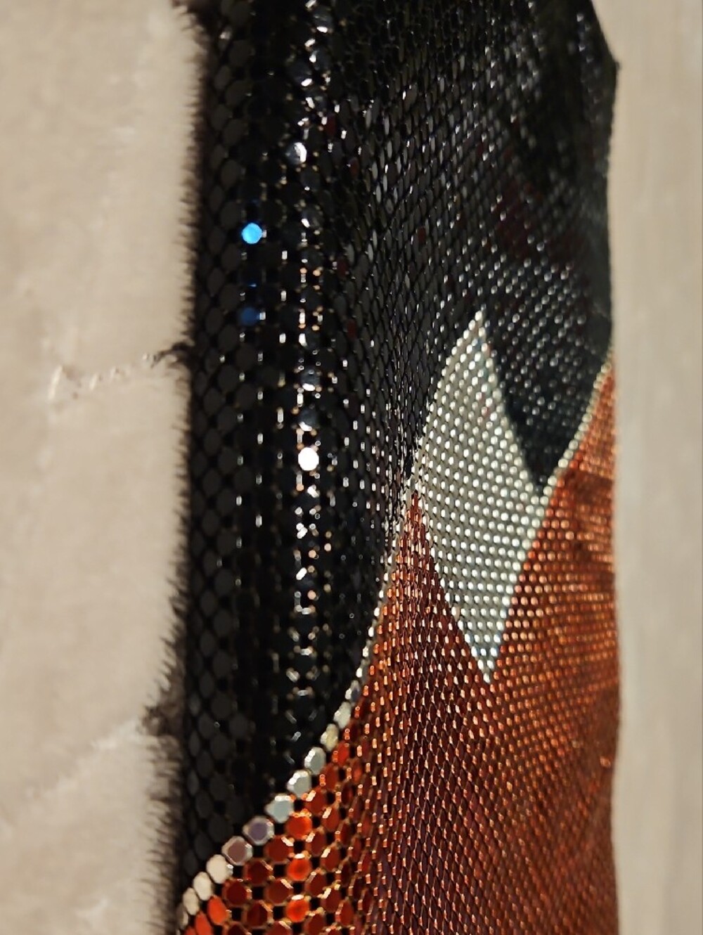 Whiting & Davis Black & Silver Sequin Geometric Clutch - Picture 6 of 13